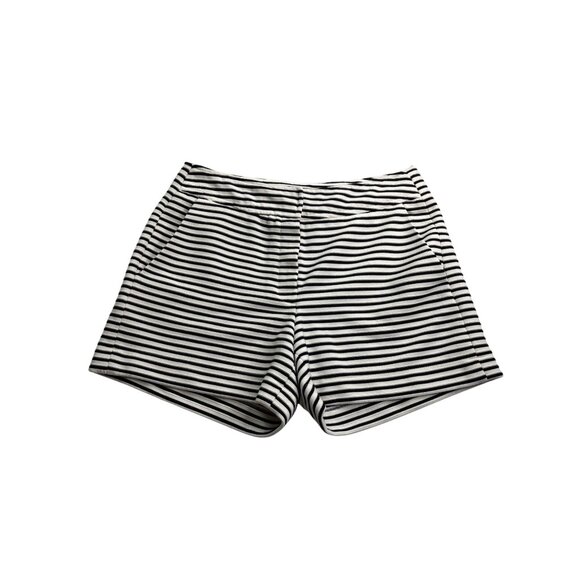 Cynthia Rowley Womens Striped Shorts Size 2 Black White - Picture 1 of 4